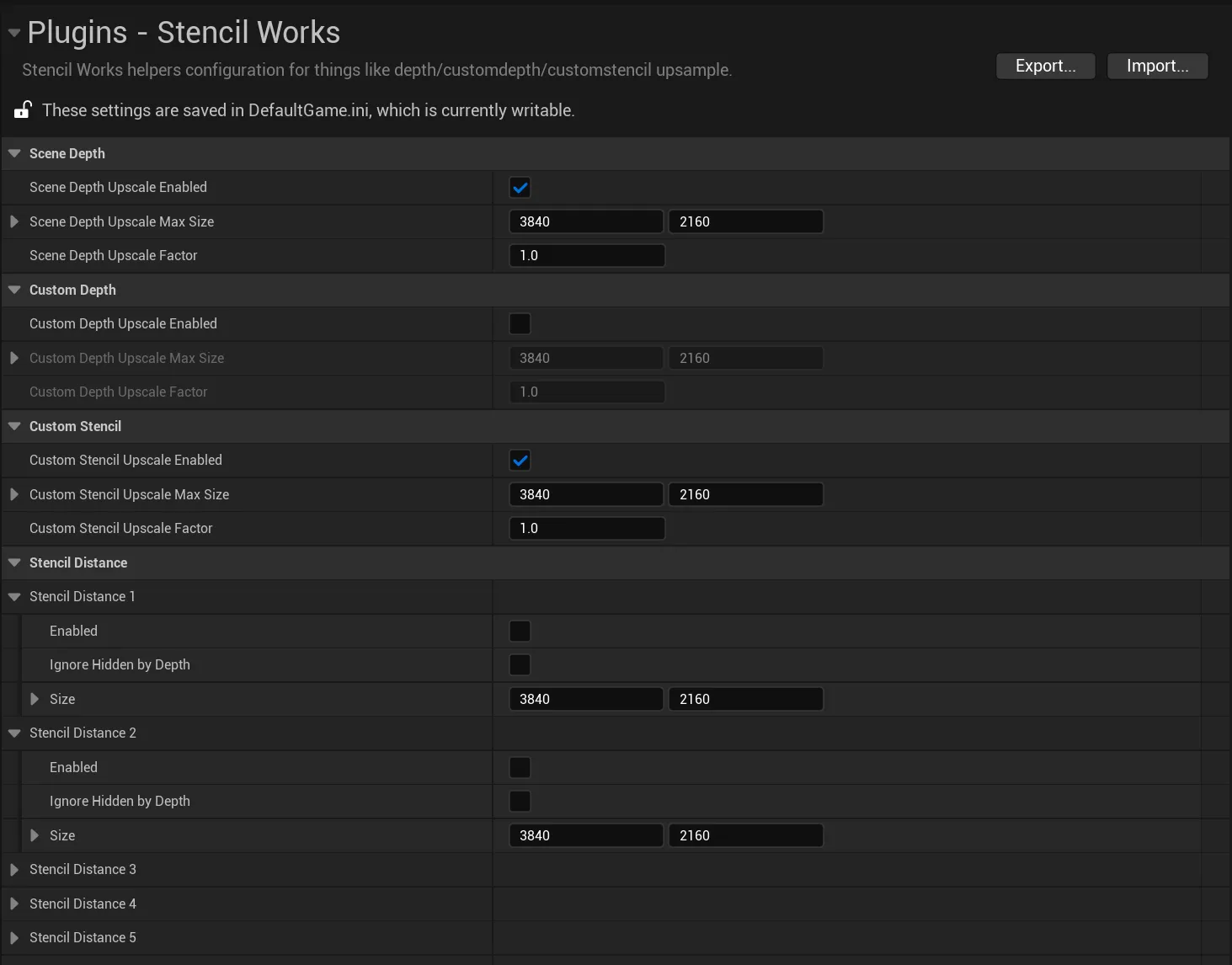 Stencil Works Settings